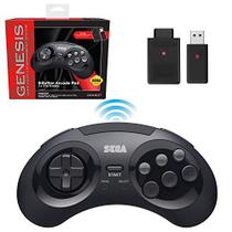 Controle sem fio 8 botões para Sega Genesis com 2 receptores e caixa de armazenamento - Retro-Bit