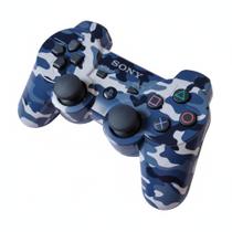 Controle Sem Fio Bluetooth Compatível com Console PS3 Camuflado Azul Primeira Linha