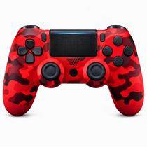 Controle Sem Fio Compatível Com Play4 Ps4 Playstation 4 / slim / pro / pc E Smart Tvs Samsung Cor vermelho camuflado