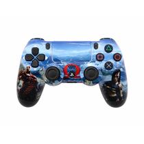 Controle Sem Fio Compatível Com Play4 Ps4 Playstation 4 / slim / pro / pc E Smart Tvs Samsung Personalizado COR:AZUL AZU