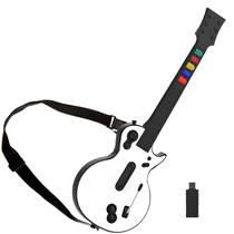 Controle Sem Fio DOYO para PC e PS3 - Guitarra para Guitar Hero 3/4/5 e Rock Band 1/2 - Branco com Alça (5 Teclas)