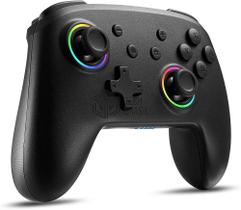 Controle Sem Fio Pro Para Nintendo Switch PC IOS Android Steam Sixaxis Bluetooth - 10 Cores Led