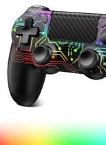 Controle sem fio Puiseno RGB para PS4 com joystick Hall Effect