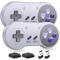 Controle Sem Fio SNES SAFFUN 2.4GHz Kit com 2 Roxo
