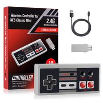 Controle Sem Fio Turbo Classic Mini Nintendo Nes Snes Wii Branco - TechBrasil