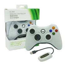 Controle Sem Fio Xbox 360 Compatível Com Computador Notebook Playstation 3 + Receiver Branco - TechBrasil