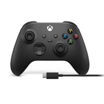 Controle Sem Fio Xbox Series S X e PC Carbon Black + Cabo USB C - Microsoft