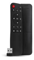 Controle USB Air Mouse Sem Fio Universal Para Receptores Android Smart TV PC Notebook Projetor Multimídia Plug And Play Preto