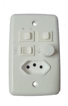 Controle Ventilador De Teto 4x2 110v 220v Bivolt 2 Interruptores Tomada