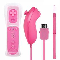 Controle Wii Remote Plus + Nunchuck Para Nintendo Wii e Nintendo Wii U Rosa Controle Wii Remote Plus + Nunchuck Para Nintendo Wii e Nintendo Wii U Rosa