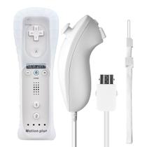 Controle Wii Remote Plus + Nunchuk Compatível Com Nintendo Wii e Wii U Branco Controle Wii Remote Plus + Nunchuk Compatível Com Nintendo Wii e Wii U Branco