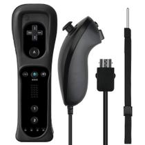 Controle Wii Remote Plus + Nunchuk Compatível Com Nintendo Wii e Wii U Preto - TechBrasil