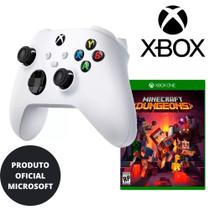 Controle Xbox Branco + Jogo Minecraft Mídia Física