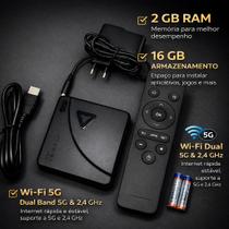 Conversor Android 10.0 4K Ultra HD 2GB RAM 16GB WiFi HDMI Streaming Apps Converte TV em Smart TV