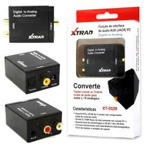 Conversor Audio L/r Analógico para Digital Coaxial ou Toslink Sinais de Áudio- XT5529 - Xtrad