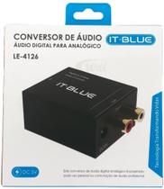Conversor Áudio Óptico Digital Fibra Coaxial Rca Analógico - IT BLUE