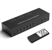 Conversor AV para HDMI LVY de 6 portas RCA com suporte 720/1080P