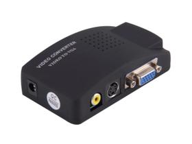 Conversor cctv rca , s-vídeo, vga fêmeas entrada x vga fêmea saída