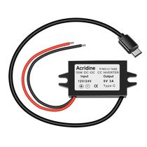 Conversor DC 12V/24V para 5V USB C Buck 3A 15W à prova d'água