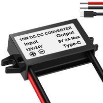 Conversor DC-DC Buck YELUFT 12V/24V para 5V USB C 3A 15W
