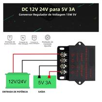 Conversor DC De 12V 24V Para 5V 3A 5A 10A 15A, Redutor De Tensão, Regulador, Módulo De Fonte De