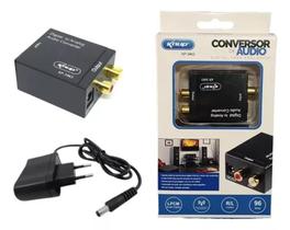 Conversor de Áudio Digital Analógico TV com Fonte - Knup