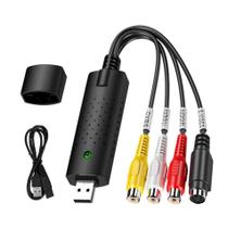 Conversor de Áudio e Vídeo USB VHS para Digital - Compatível com PC Windows