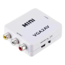 Conversor De Áudio E Vídeo VGA2AV Branco Qualidade Premium Conversor De Áudio E Vídeo VGA2AV Branco Qualidade Premium