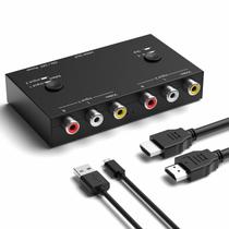 Conversor de áudio e vídeo ZUZONG 2 RCA para HDMI 1080P de 2 vias Conversor de áudio e vídeo ZUZONG 2 RCA para HDMI 1080P de 2 vias