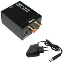 Conversor de Áudio Toslink Digital para Analógico - Óptico e Coaxial para RCA