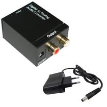 Conversor de Áudio Toslink Digital para Analógico - Óptico e Coaxial para RCA - Xtrad