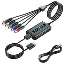 Conversor de componente fêmea para HDMI com função de escala para PS2/NGC/Xbox/Wii com componente macho, conversor escalador YPbPr para HDMI com HDMI e cabos de componentes integrados, conversor RGB para HDMI...