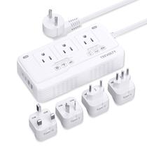 Conversor de Energia Trevolty 2000W Adaptador de Viagem EUA para Europa Conversor de Energia Trevolty 2000W Adaptador de Viagem EUA para Europa