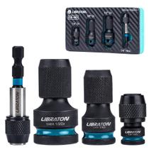 Conversor De Soquete Hexagonal 1/4" 3/8" 1/2" 4 Peças Adaptador Universal Para Chave De Impacto