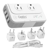 Conversor de tensão Ceptics 200W 220V a 110V com 3 portas USB