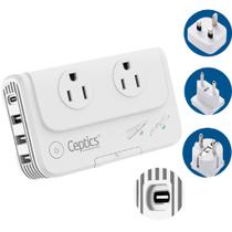 Conversor de tensão Ceptics 200W com 4 USB PD 18W de carregamento rápido