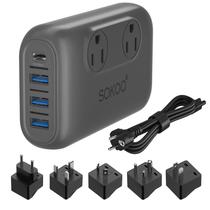 Conversor de Tensão SOKOO 230W (100-220V para 110V) com USB - Cinza