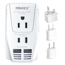 Conversor de tensão TryAce 2000W 220V a 110V com 2 USB e plugues Conversor de tensão TryAce 2000W 220V a 110V com 2 USB e plugues