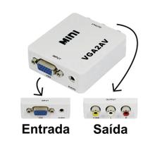 Conversor De Vídeo Vga Para Rca Av 3 Vias Com Saída De Áudio - Js Technology