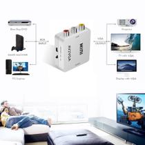 Conversor de Vídeo VGA para RCA AV com Saída de Áudio Adaptador VGA 2AV Ideal para Conectar Computadores Televisores Projetores
