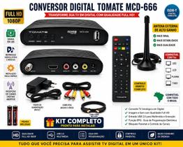 Conversor Digital Tomate MCD666 Full HD Gravador de TV HDMI USB Antena Externa