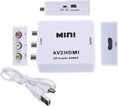Conversor Entrada Rca Av Para Hdmi Audio E Vídeo Full Hd Cor Branco Conversor Entrada Rca Av Para Hdmi Audio E Vídeo Full Hd Cor Branco
