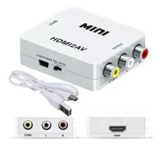 Conversor Hdmi Audio Hdmi X Av Rca Tv Tubo Cabo P/ Entrega