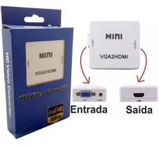 Conversor HDMI x VGA ADAPTADOR DE HDMI PARA VGA COM ÁUDIO E CABO P2