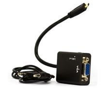 Conversor micro hdmi x vga c/ audio e cabo de 20cm