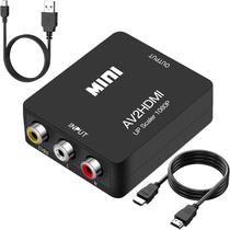 Conversor RCA para HDMI Runbod AV2HDMI 1080P com cabo USB e HDMI