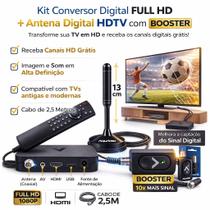 Conversor TV Digital Completo DTV9000 Full HD Antena Interna Booster HDMI, USB Gravador - Aquário Conversor TV Digital Completo DTV9000 Full HD Antena Interna Booster HDMI, USB Gravador - Aquário