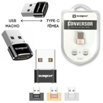 Conversor USB macho para fêmea tipo C