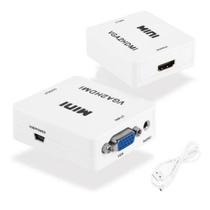 Conversor VGA Para HDMI Adaptador FULL HD 1080p Vídeo Conversor VGA Para HDMI Adaptador FULL HD 1080p Vídeo