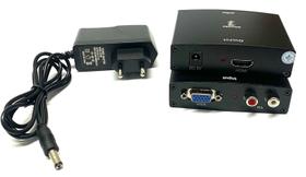Conversor VGA para HDMI com Áudio RCA e Fonte NFE